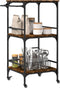 vidaXL - Keukentrolley - 60,5x50x105 - cm - bewerkt - hout - gerookt - eikenkleurig