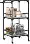 vidaXL - Keukentrolley - 60,5x50x105 - cm - bewerkt - hout - grijs - sonoma - eiken