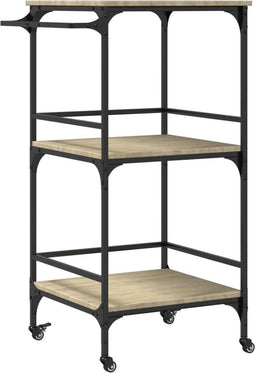 vidaXL - Keukentrolley - 60,5x50x105 - cm - bewerkt - hout - sonoma - eikenkleurig