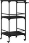 vidaXL - Keukentrolley - 60,5x50x105 - cm - bewerkt - hout - zwart