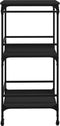 vidaXL - Keukentrolley - 60,5x50x105 - cm - bewerkt - hout - zwart