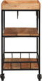 vidaXL - Keukentrolley - 60x40x80 - cm - massief - acaciahout - en - ijzer