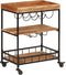 vidaXL - Keukentrolley - 60x40x80 - cm - massief - acaciahout - en - ijzer