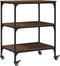vidaXL - Keukentrolley - 60x41x76 - cm - bewerkt - hout - bruin - eikenkleurig