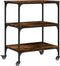 vidaXL - Keukentrolley - 60x41x76 - cm - bewerkt - hout - gerookt - eikenkleurig