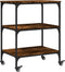 vidaXL - Keukentrolley - 60x41x76 - cm - bewerkt - hout - gerookt - eikenkleurig