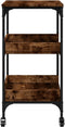 vidaXL - Keukentrolley - 60x41x80,5 - cm - bewerkt - hout - gerookt - eikenkleurig