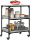 vidaXL - Keukentrolley - 60x41x80,5 - cm - bewerkt - hout - grijs - sonoma - eiken