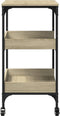 vidaXL - Keukentrolley - 60x41x80,5 - cm - bewerkt - hout - sonoma - eikenkleurig