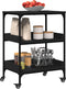 vidaXL - Keukentrolley - 60x41x80,5 - cm - bewerkt - hout - zwart