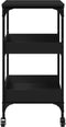 vidaXL - Keukentrolley - 60x41x80,5 - cm - bewerkt - hout - zwart