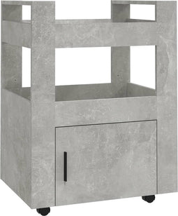 vidaXL - Keukentrolley - 60x45x80 - cm - bewerkt - hout - betongrijs
