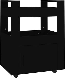 vidaXL - Keukentrolley - 60x45x80 - cm - bewerkt - hout - zwart