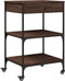 vidaXL - Keukentrolley - 60x48x89,5 - cm - bewerkt - hout - bruin - eikenkleurig