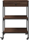vidaXL - Keukentrolley - 60x48x89,5 - cm - bewerkt - hout - bruin - eikenkleurig