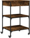 vidaXL - Keukentrolley - 60x48x89,5 - cm - bewerkt - hout - gerookt - eikenkleurig
