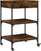 vidaXL - Keukentrolley - 60x48x89,5 - cm - bewerkt - hout - gerookt - eikenkleurig