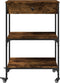 vidaXL - Keukentrolley - 60x48x89,5 - cm - bewerkt - hout - gerookt - eikenkleurig