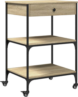vidaXL - Keukentrolley - 60x48x89,5 - cm - bewerkt - hout - sonoma - eikenkleurig