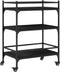 vidaXL - Keukentrolley - 65x40x86,5 - cm - bewerkt - hout - zwart