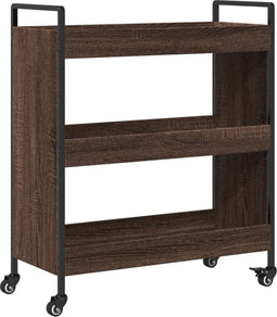 vidaXL - Keukentrolley - 70x30x82 - cm - bewerkt - hout - bruin - eikenkleurig