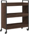 vidaXL - Keukentrolley - 70x30x82 - cm - bewerkt - hout - bruin - eikenkleurig