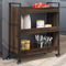 vidaXL - Keukentrolley - 70x30x82 - cm - bewerkt - hout - bruin - eikenkleurig