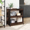 vidaXL - Keukentrolley - 70x30x82 - cm - bewerkt - hout - bruin - eikenkleurig