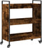 vidaXL - Keukentrolley - 70x30x82 - cm - bewerkt - hout - gerookt - eikenkleurig