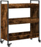vidaXL - Keukentrolley - 70x30x82 - cm - bewerkt - hout - gerookt - eikenkleurig