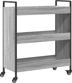 vidaXL - Keukentrolley - 70x30x82 - cm - bewerkt - hout - grijs - sonoma - eikenkleur