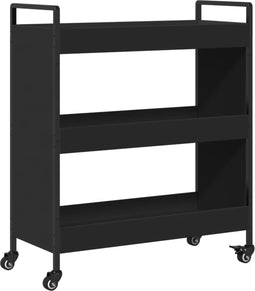 vidaXL - Keukentrolley - 70x30x82 - cm - bewerkt - hout - zwart