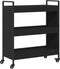 vidaXL - Keukentrolley - 70x30x82 - cm - bewerkt - hout - zwart