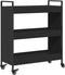 vidaXL - Keukentrolley - 70x30x82 - cm - bewerkt - hout - zwart