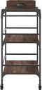 vidaXL - Keukentrolley - 81,5x41x92,5 - cm - bewerkt - hout - bruin - eikenkleurig