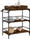 vidaXL - Keukentrolley - 81,5x41x92,5 - cm - bewerkt - hout - gerookt - eikenkleurig