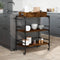 vidaXL - Keukentrolley - 81,5x41x92,5 - cm - bewerkt - hout - gerookt - eikenkleurig
