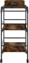 vidaXL - Keukentrolley - 81,5x41x92,5 - cm - bewerkt - hout - gerookt - eikenkleurig