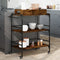 vidaXL - Keukentrolley - 81,5x41x92,5 - cm - bewerkt - hout - gerookt - eikenkleurig