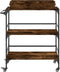 vidaXL - Keukentrolley - 81,5x41x92,5 - cm - bewerkt - hout - gerookt - eikenkleurig