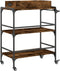 vidaXL - Keukentrolley - 81,5x41x92,5 - cm - bewerkt - hout - gerookt - eikenkleurig