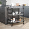 vidaXL - Keukentrolley - 81,5x41x92,5 - cm - bewerkt - hout - grijs - sonoma - eiken