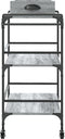 vidaXL - Keukentrolley - 81,5x41x92,5 - cm - bewerkt - hout - grijs - sonoma - eiken
