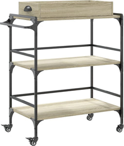 vidaXL - Keukentrolley - 81,5x41x92,5 - cm - bewerkt - hout - sonoma - eikenkleurig
