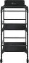 vidaXL - Keukentrolley - 81,5x41x92,5 - cm - bewerkt - hout - zwart