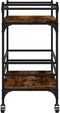 vidaXL - Keukentrolley - 82x40x78,5 - cm - bewerkt - hout - gerookt - eikenkleurig