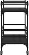 vidaXL - Keukentrolley - 82x40x78,5 - cm - bewerkt - hout - zwart