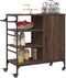vidaXL - Keukentrolley - 87,5x38,5x84,5 - cm - bewerkt - hout - bruin - eikenkleurig