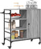 vidaXL - Keukentrolley - 87,5x38,5x84,5 - cm - bewerkt - hout - grijs - sonoma - eiken