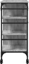 vidaXL - Keukentrolley - 87,5x38,5x84,5 - cm - bewerkt - hout - grijs - sonoma - eiken